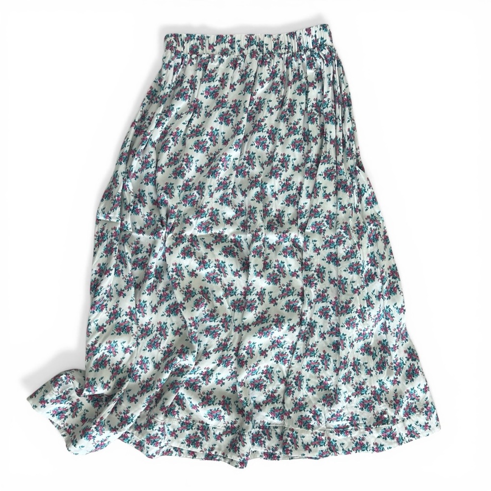 For Love & Lemons White Ditsy Floral Midi/Maxi Skirt Elastic Waist XS/S - Picture 2 of 3